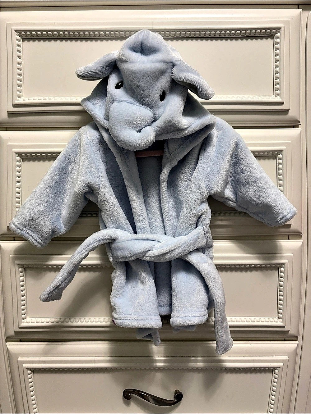 H.B. Baby Blue Hooded Elephant robe 0-9M NWOT